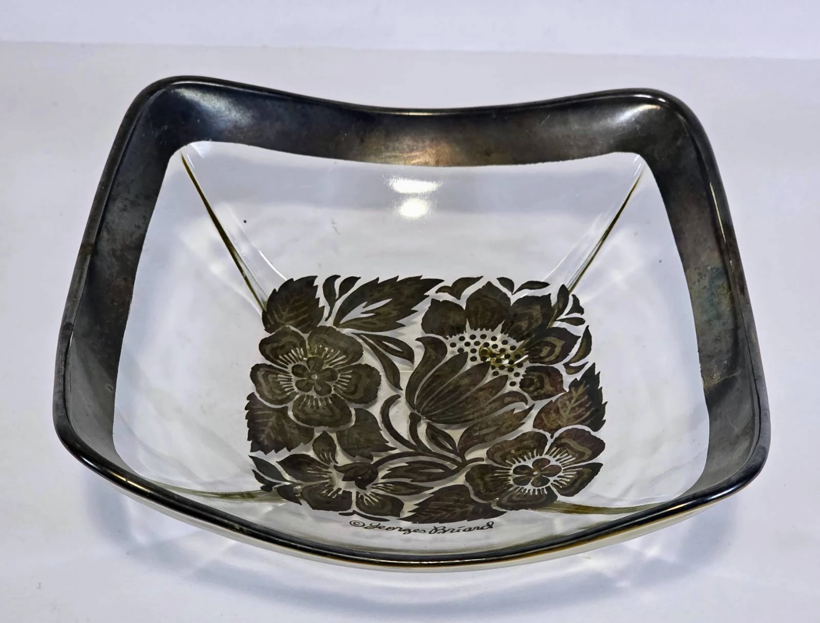 Vintage Georges Briard Glass Barware Snack Bowl